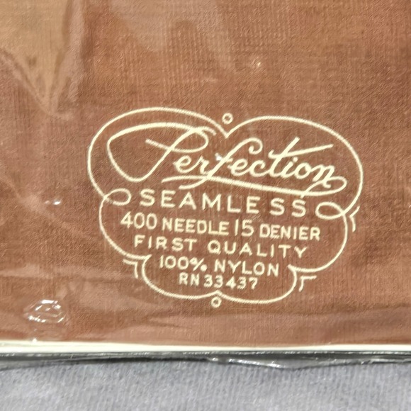 Perfection Seamless Stockings 3 Pair Cinnamon 9.5 100% Nylon NOS - Picture 2 of 4